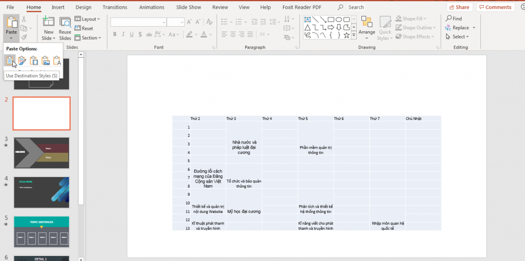 Sao chép dữ liệu Excel với định dạng PowerPoint