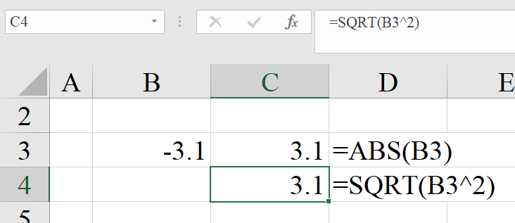 Tính căn bậc hai trong Excel