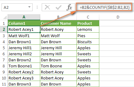 Thêm số thứ tự vào tên khách hàng