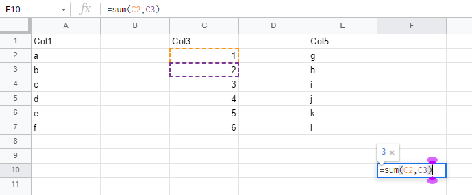 Ví dụ nối cột với dấu phẩy
