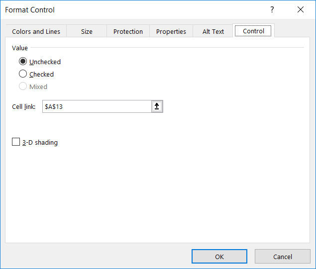 Tùy Chỉnh Biểu Đồ Excel Linh Hoạt với Nút Tùy Chọn (Option Button) Cell Link Option Button