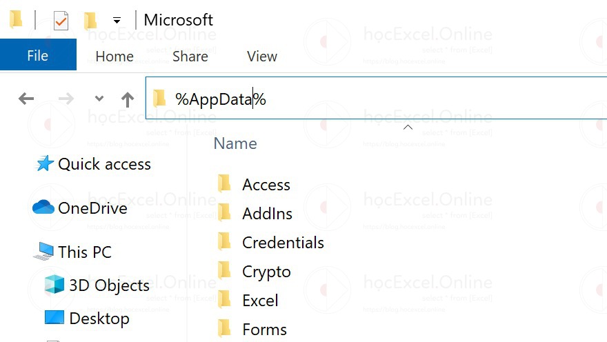 Vị trí lưu trữ Personal Macro Workbook