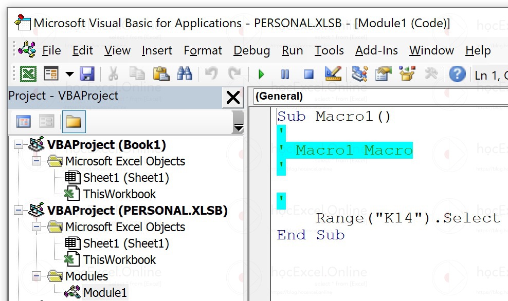 Cập nhật code VBA