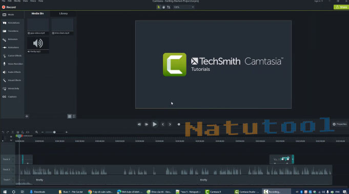 Giao diện phần mềm Camtasia 9 Tiếng Việt