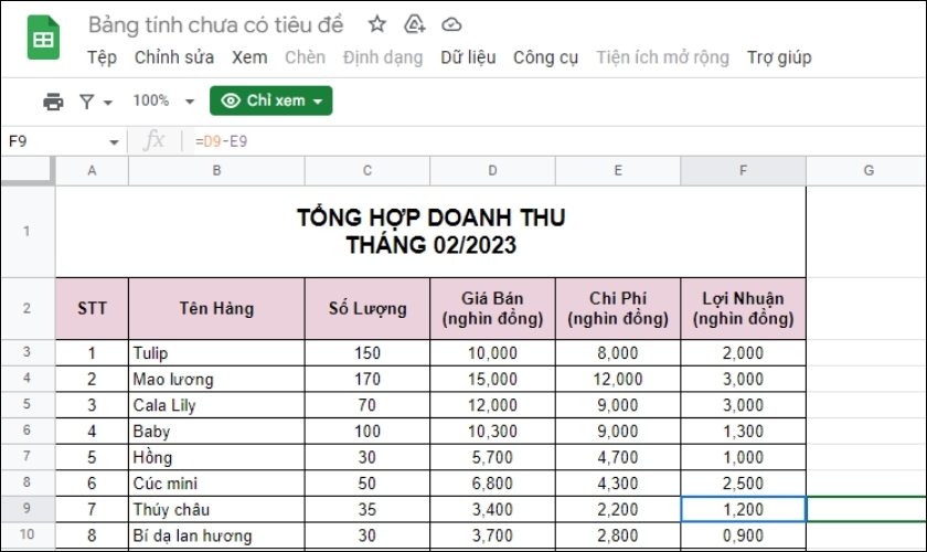 không thay đổi được dữ liệu nguồn