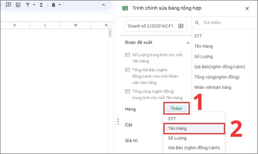 thêm thẻ tên hàng