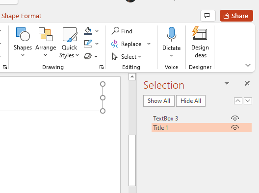 Xác định tên đối tượng trong Selection Pane