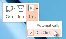 Tùy chọn bắt đầu video PowerPoint