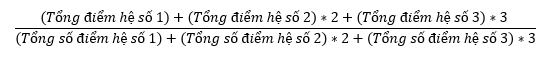 Công thức tính điểm trung bình môn trung học