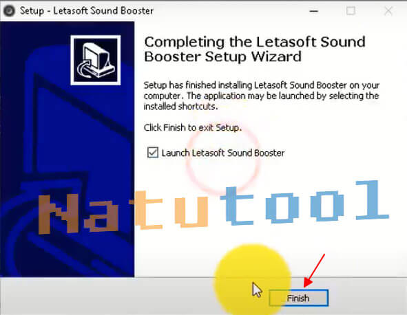 Hoàn tất cài đặt Sound Booster