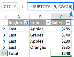 Hàm SUBTOTAL trong Excel: Cú pháp, Cách dùng và Ví dụ Cụ thể SUBTOTAL với dữ liệu đã lọc