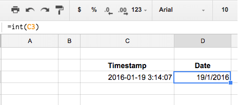 Cách tách dữ liệu ngày tháng năm bằng hàm INT