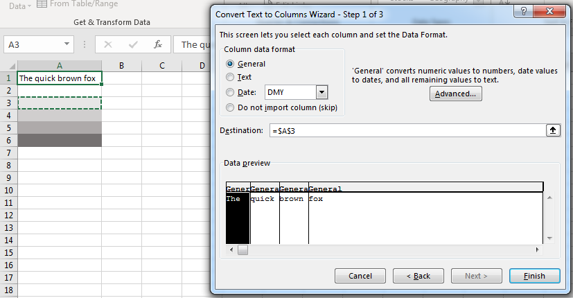 Kết quả tách ô