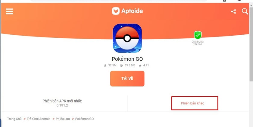 Chọn phiên bản khác trên Aptoide.com