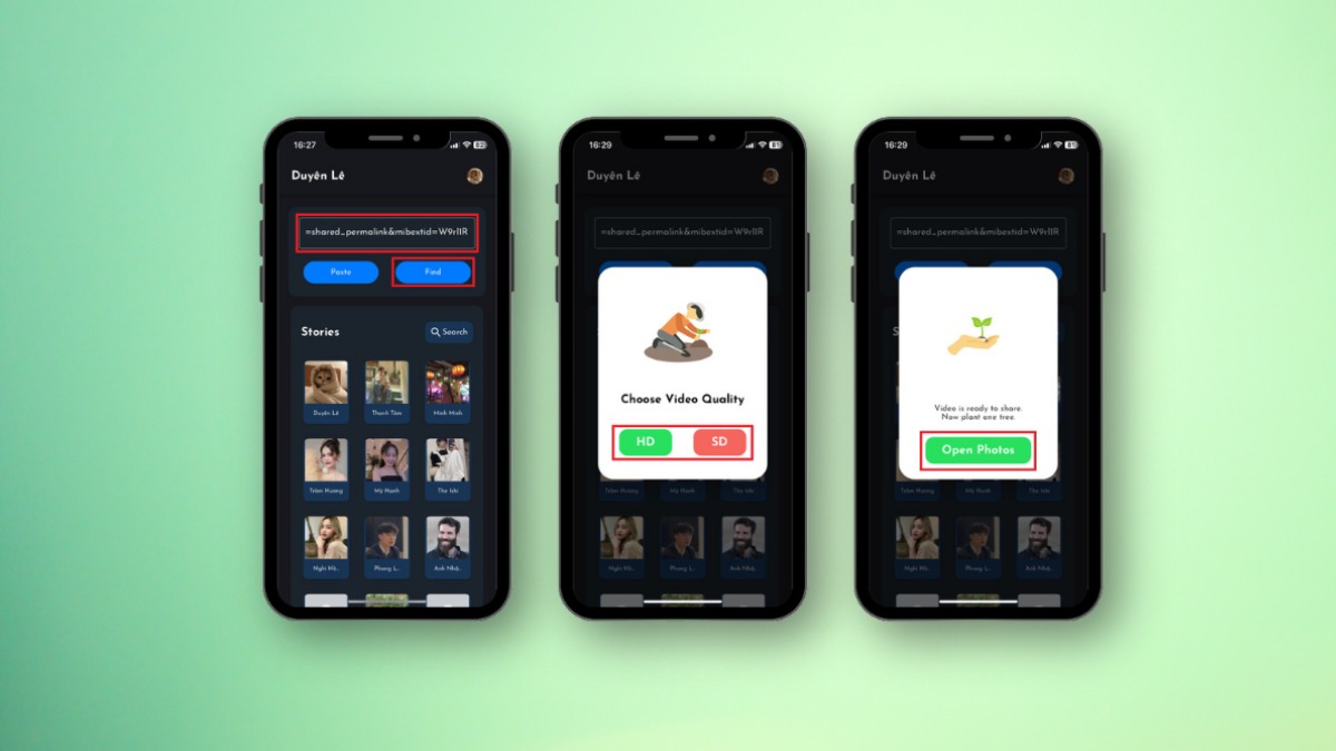 cách tải story trên facebook về điện thoại trên iPhone bước 2