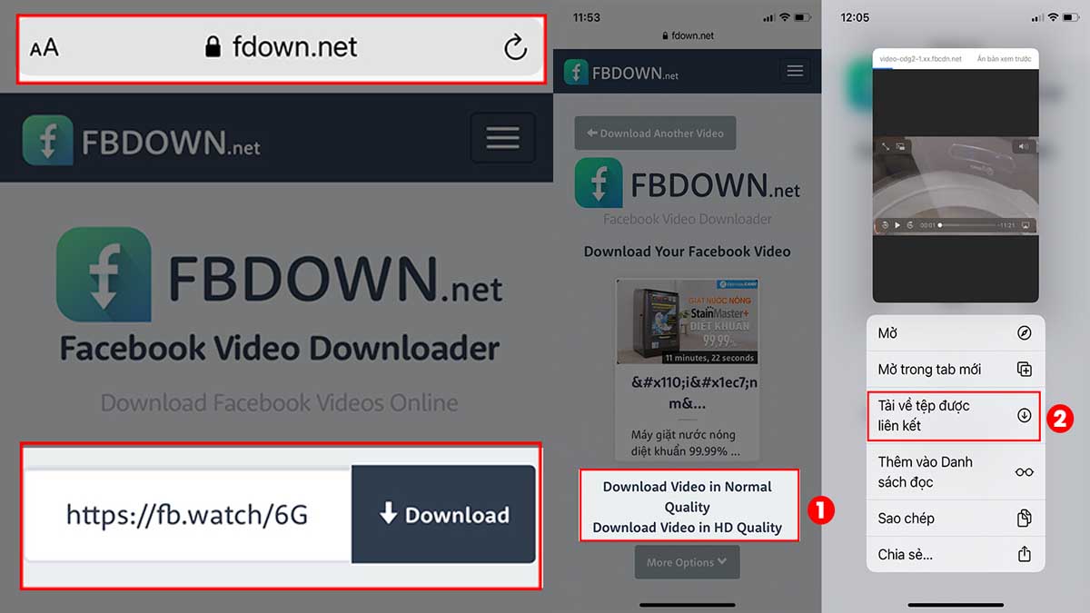 cách tải thước phim facebook Trên iPhone bước 2