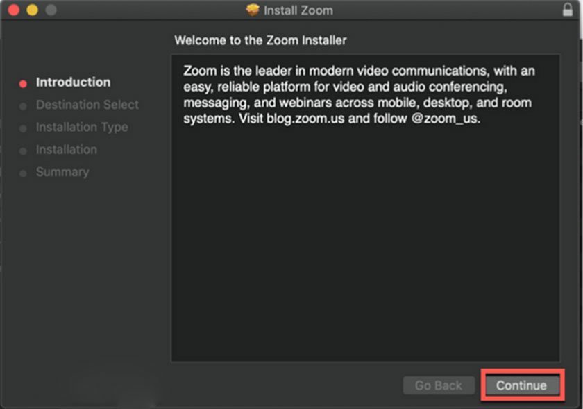 Tiếp tục cài đặt Zoom