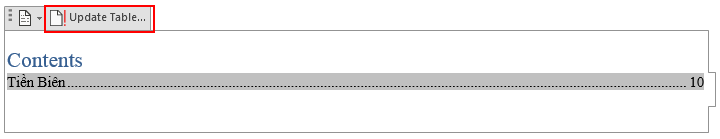 Cập nhật mục lục