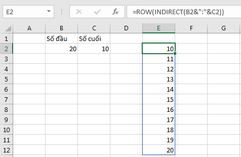 Ví dụ mảng số đảo ngược