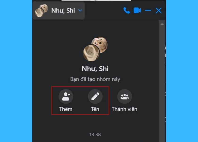 nhấn vào Thêm để thêm thành viên
