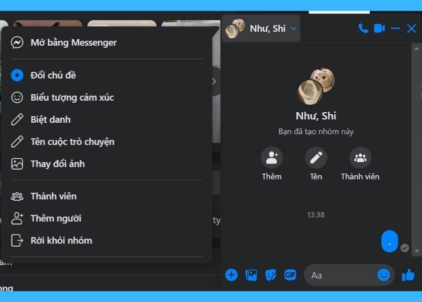 thay Đổi chủ đề cuộc trò chuyện