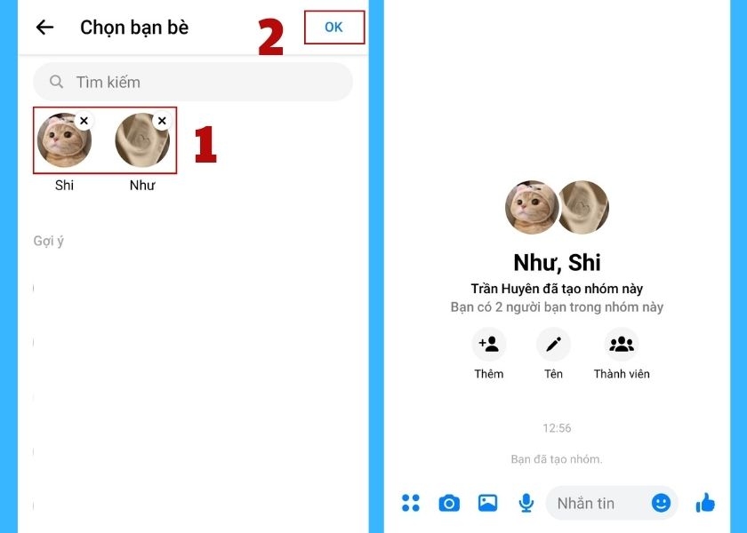 nhóm chat đã được tạo