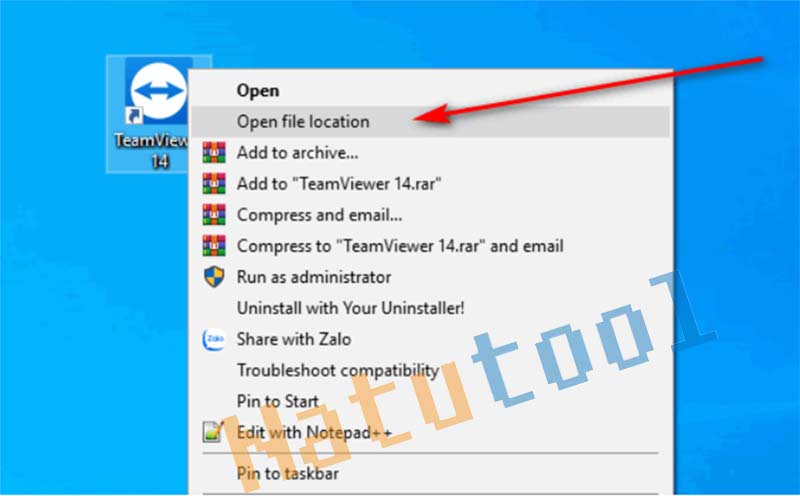 Mở thư mục cài đặt TeamViewer 14