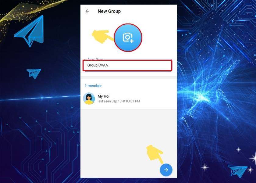 Tiến hành thay đổi hình đại diện