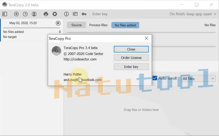Kích hoạt TeraCopy thành công
