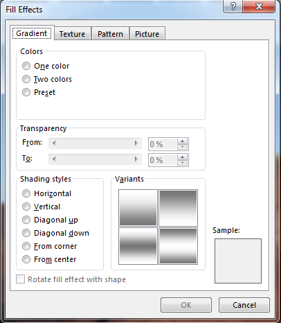 Cửa sổ Fill Effects trong Word