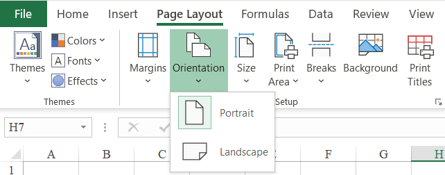 Thiết lập chiều trang giấy