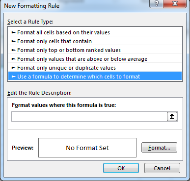 Cách Tô Màu Ô Không Khóa Trong Excel Bằng Conditional Formatting Minh họa cách chọn New Rule trong Conditional Formatting