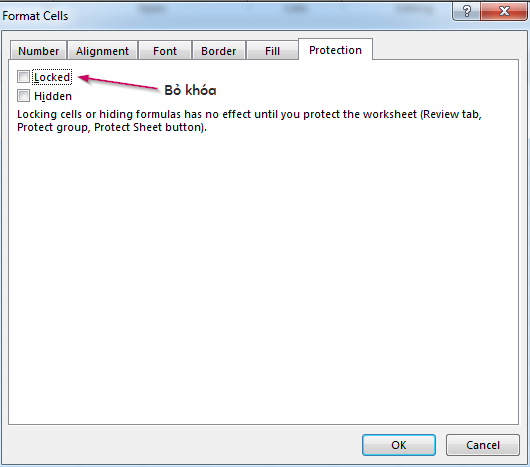 Cách Tô Màu Ô Không Khóa Trong Excel Bằng Conditional Formatting Minh họa thay đổi trạng thái khóa của ô