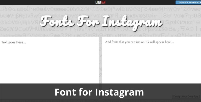 Font for Instagram