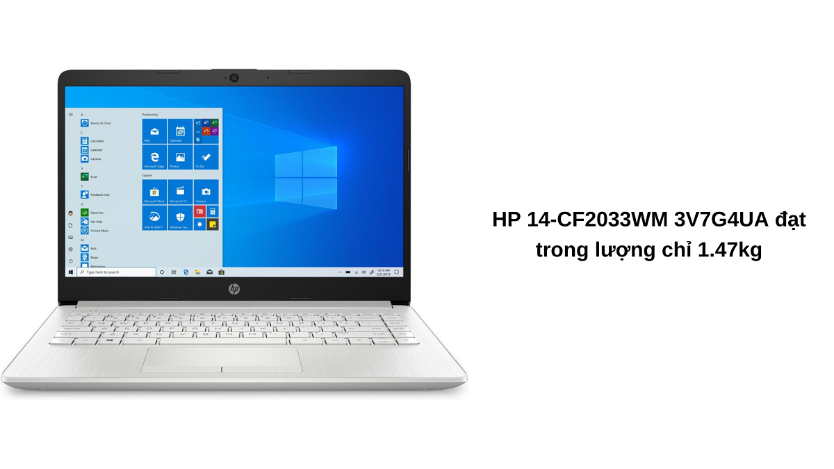 Laptop Mỏng Nhẹ Dưới 10 Triệu Tốt Nhất Hiện Nay HP 14-CF2033WM 3V7G4UA