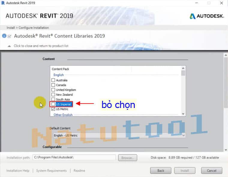Bỏ chọn US Imperial
