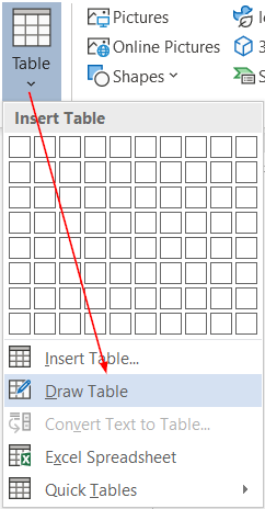 Hướng Dẫn Tạo Bảng Trong Word 2007, 2010, 2013, 2016 Vẽ bảng với Draw Table