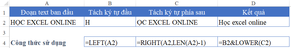 Ví dụ chuyển đổi viết hoa toàn bộ thành chỉ viết hoa chữ cái đầu