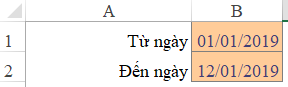 Đếm Số Ngày Thứ Bảy, Chủ Nhật trong Khoảng Thời Gian bằng Excel Nhập ngày bắt đầu và kết thúc