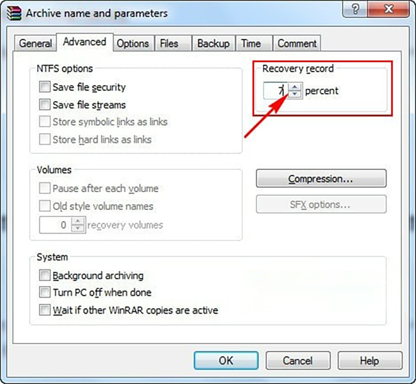 Sử dụng recovery giúp khôi phục file nén Winrar