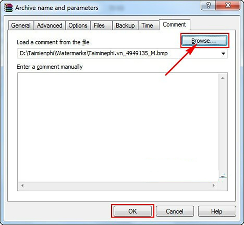 Cách thêm đánh dấu cá nhân vào file nén