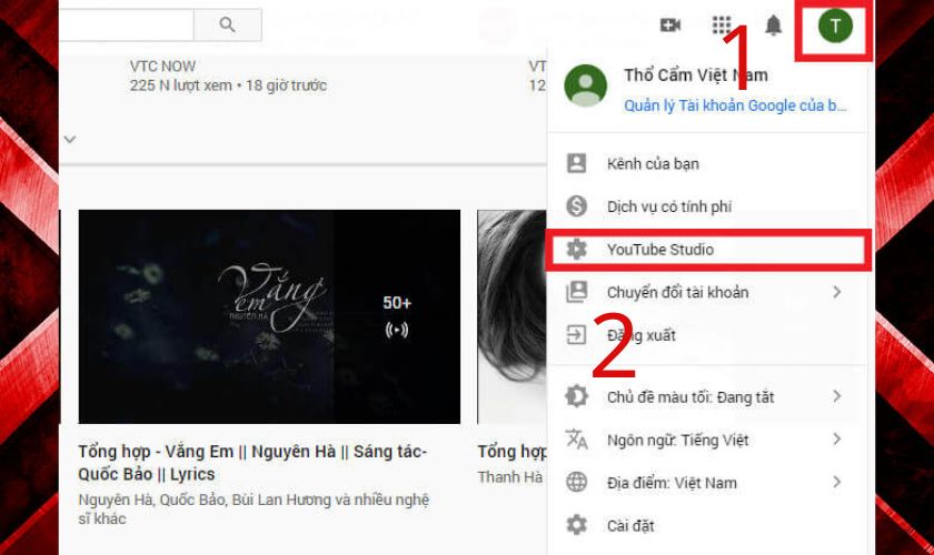 Đăng nhập vào YouTube Studio