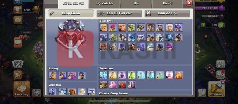 Acc Clash of Clan Hall 15 miễn phí