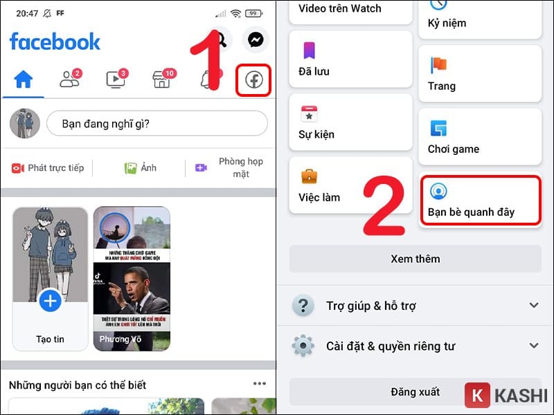 Mở tính năng Bạn bè quanh đây trên Facebook