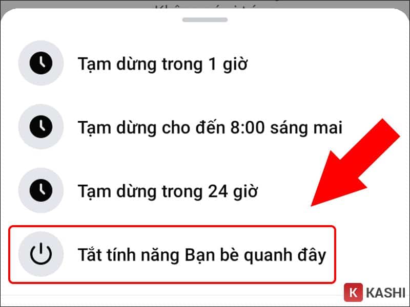 Tắt tính năng bạn bè quanh đây