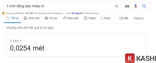 1 inch bằng bao nhiêu mét?