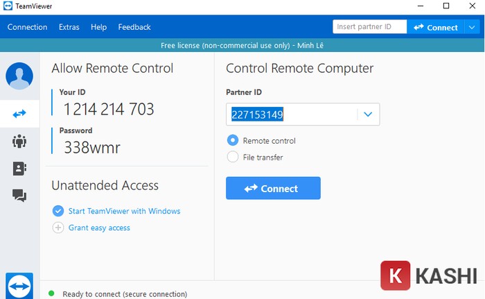 Giao diện phần mềm TeamViewer