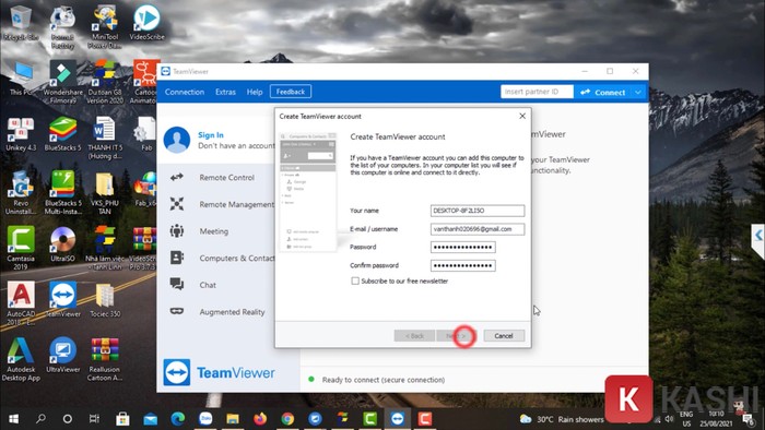Đăng nhập tài khoản TeamViewer