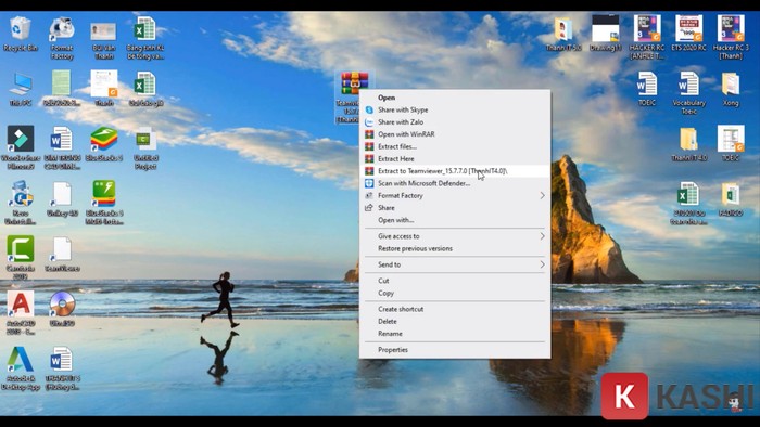 Giải nén file cài đặt TeamViewer