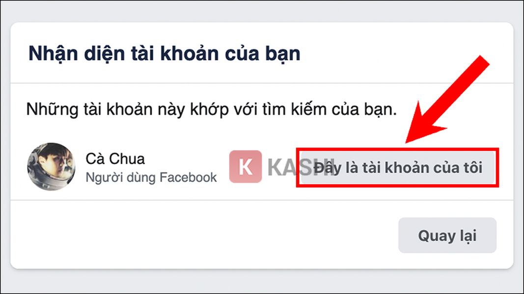 Xác nhận tài khoản Facebook chính chủ